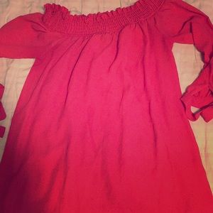 Hot Pink off the shoulder dress